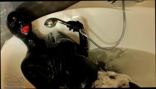 Video 1489795904: latex solo, latex fetish, latex tits, big tits latex, solo female big tits, latex shower