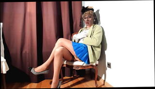 Video 1571180361: wearing nylon stockings, skirt nylon, nylon shorts, gay stockings