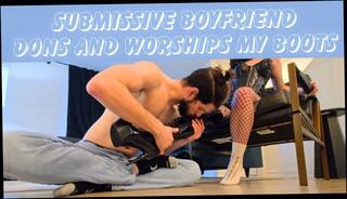Video 1656697833: femdom mistress worship, mistress feet worship, femdom boots worship, submissive worships, feet socks worshiped, worships male feet, submissive boy friend, submissive amateur, soft femdom