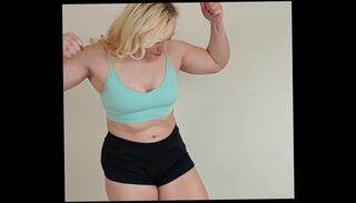 Video 1591186395: milf worship, worshipped blonde girl, bodybuilder muscle worship, female muscle worship, gym milf, muscular milf, sexy muscle girl