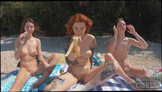 Video 1628613094: teen lesbian threesome, amateur lesbian threesome, lesbian threesome outdoors, nude beach, bubble