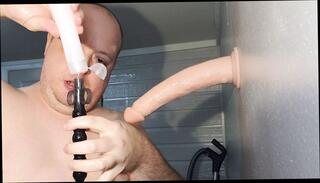 Video 1582319961: deep throat huge dildo, cock dildo, gagging, man gay