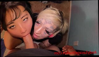 Video 1525198315: gagging deep throat facefuck, double blowjob threesome, pov double blowjob, closeup double, girl gagging deep throat, amateur deep throat gagging, homemade double blowjob, threesome two girls, closeup moans, pornstar double, tattooed double, goth threesome