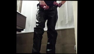 Video 1560443075: flip flop feet, feet bukkake, flip flop cum, masturbating feet, leather cum, mask cum