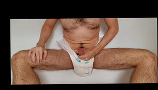 Video 1595976565: pissing peeing fetish, uncut cock pee, hairy uncut cock, diaper pee, pee underwear, uncut cock jerking, wet uncut cock, wanking