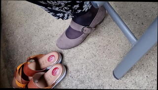 Video 1502915175: nylon pump, nylon feet shoes