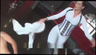 Video 843439504: catsuit mistress, mistress whipping, fetish german milf, bdsm fetish, catsuit boots, white catsuit, cosplay bdsm, brunette german milf, hd brunette milf