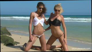 Video 1654430854: lesbian dykes, blonde brunette lesbians, lesbian beach, lingerie underwear, underwear outdoor, natural lesbian, lesbian hd