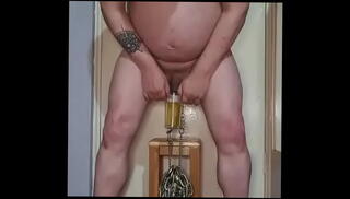 Video 1621226765: chain nipple clamps, takes pee, homemade nipples, amateur nipples