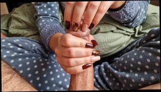 Video 1625783973: fetish handjob, amateur fetish, long nail fetish, fetish red, cock head tease, teasing hard cock, sexy long nails