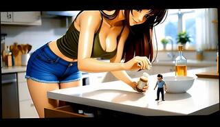 Video 1658036833: cartoon animation uncensored, giantess vore fetish, uncensored solo, tiny man, anime female, anime brunette