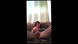 Video 1419828835: big cock crossdresser, crossdresser cumshot, fishnet cock