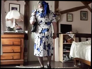 Video 1608983321: gay crossdresser, amateur crossdresser, vintage dress