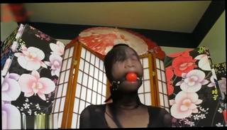 Video 904590304: nylon gagging, girl ball gagged, ball gagged asian, tits bdsm, bdsm brunette, small tits brunette