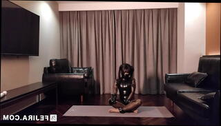 Video 1298697895: latex fetish, latex orgasm, latex woman, latex vibrator, latex masturbation, leather latex, wearing latex, japanese latex, latex asian, yoga orgasm