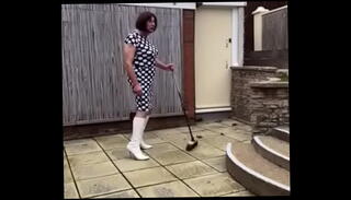 Video 1320888825: crossdresser dress, crossdresser outdoor