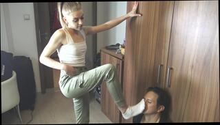 Video 1606671934: foot fetish femdom, foot slave girl, foot sock slave, foot sniff, home foot