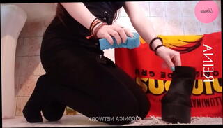 Video 1595031035: fetish feet worship, dirty feet worship, feet pies, shoeplay, wet feet