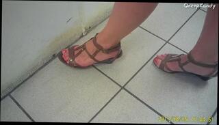 Video 981262504: foot fetish pov, milf pov foot, foot fetish cumshot, public foot fetish, brunette foot fetish, sexy red toes, candid toes
