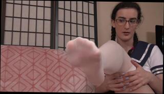 Video 1603389854: foot fetish stockings, sexy schoolgirl, schoolgirl cum, sexy soles