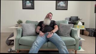 Video 1625886663: amateur solo male masturbation, couch solo, daddy sits, daddy strokes