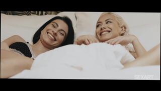 Video 1624692964: erotic lesbian, milf babe, sexy raven haired, sexy blonde haired, sexy bed