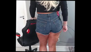 Video 1624662935: sexy jean shorts, wearing sexy shorts, sexy clothes, sexy tanned, beautiful sexy