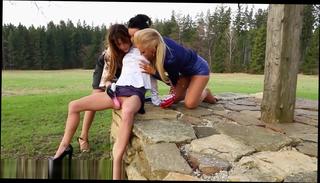 Video 937234904: lesbian threesome outdoors, lesbian threesome hd, threesome blowjob hd, european threesome, licking glam