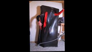 Video 1108191203: latex fetish bondage, latex vacuum, latex solo, solo webcam toying, amateur webcam solo, male solo webcam, solo male self, behind amateur