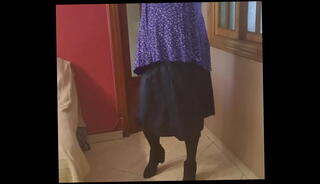 Video 1596790975: crossdresser nylon, crossdresser travesti, skirt nylon, lingerie nylon