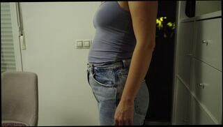 Video 1657494683: belly inflation expansion, expansion fetish, fetish solo, inflatable woman, amateur solo female, tight jeans fetish, clothed fetish, curvy fetish, woman struggling, amateur stuffed