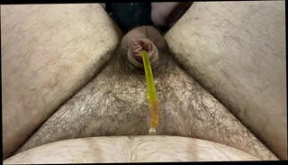 Video 1600085095: pissing watersports, small penis pissing, sounding pissing, homemade penis, homemade couch, boy highly