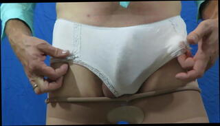 Video 1582739651: pantyhose, cum white panties, white gay man