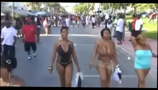 Video 1071607625: bouncing boobs bikini, bikini big boobs, bikini beach, black bikini, black woman