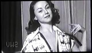 Video 402658901: vintage nylons striptease, vintage straight, brunette nylon