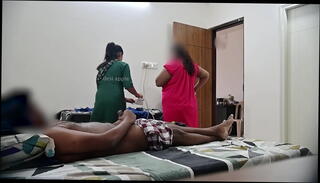 Video 1618320155: maid threesome, dick threesome, indian desi threesome, maid flash, two maids, dick times