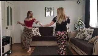 Video 295936004: latex, two girls dancing, home girl