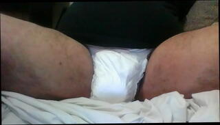 Video 1581457595: diaper pee, solo male pee, diaper masturbation