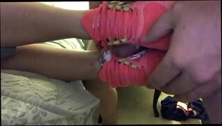 Video 1434187235: shoejob, fetish, pink cum, fucking