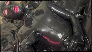 Video 1626180553: anal dildo fetish, japanese latex catsuit, amateur anal dildo, asian anal dildo, latex bed